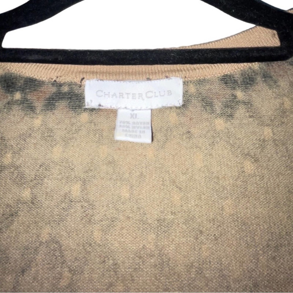 Charter Club color blocked button down v-neck cardigan - Picture 2 of 5